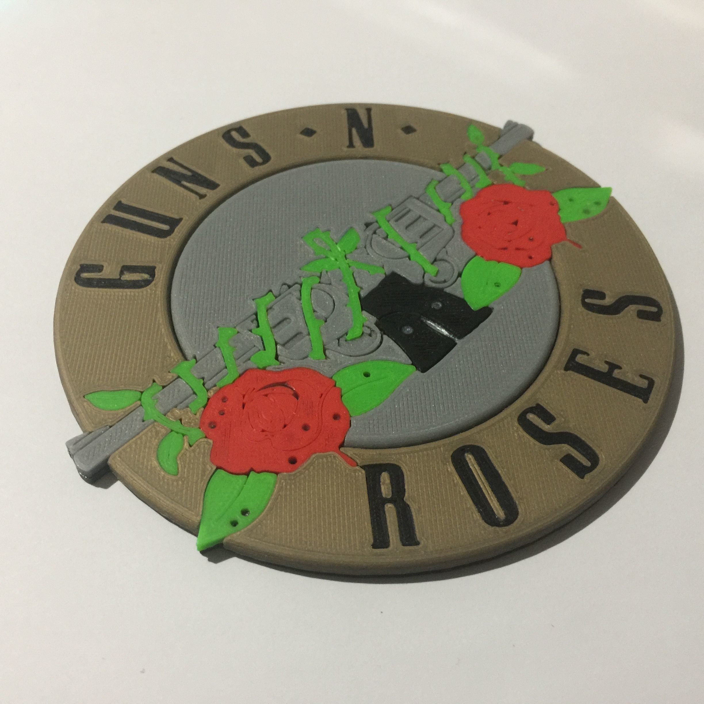 Guns N Roses Logo Coaster 3D print model_4