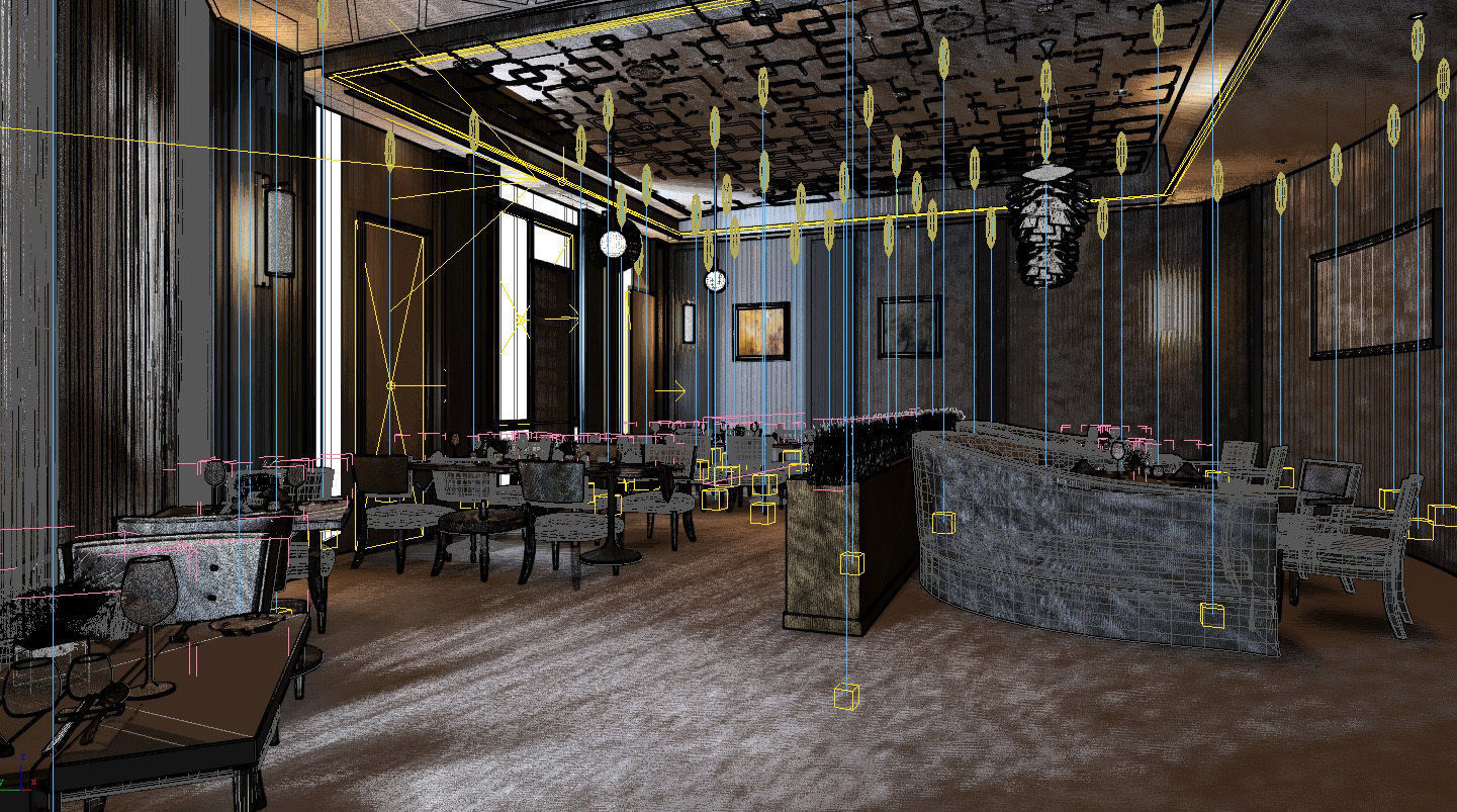 Modern Restaurant 3D model_1