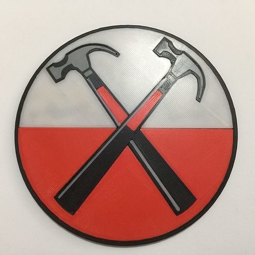 Pink Floyd The Wall Hammer Logo Coaster 3D print model