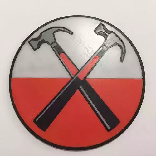 Pink Floyd The Wall Hammer Logo Coaster 3D print model