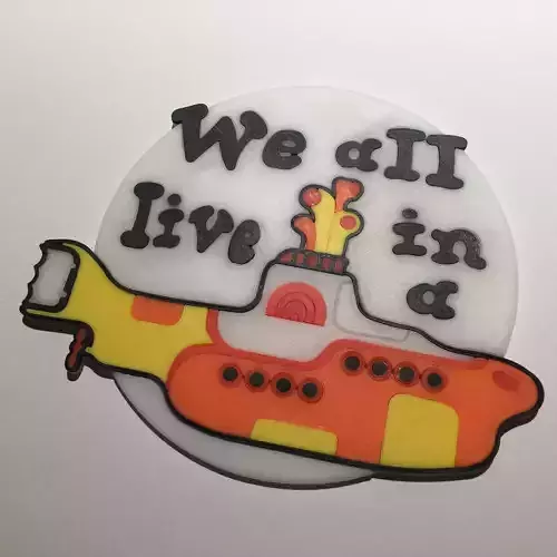 The Beatles Yellow Submarine Coaster 3D print model