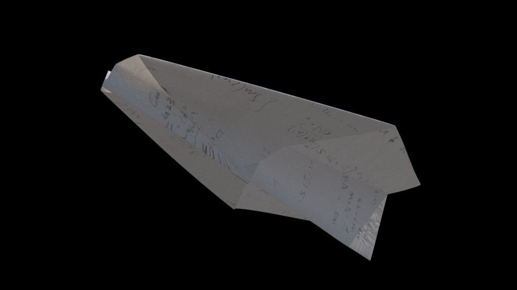 Paper plane 3D model_2