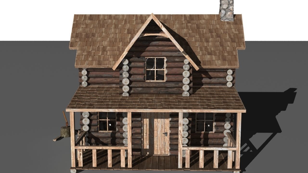 Log cabin 3D model_8