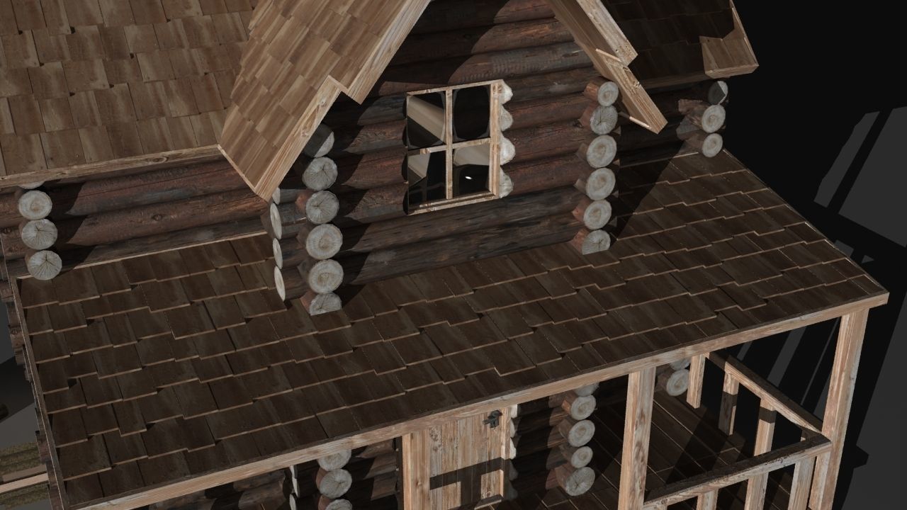 Log cabin 3D model_11