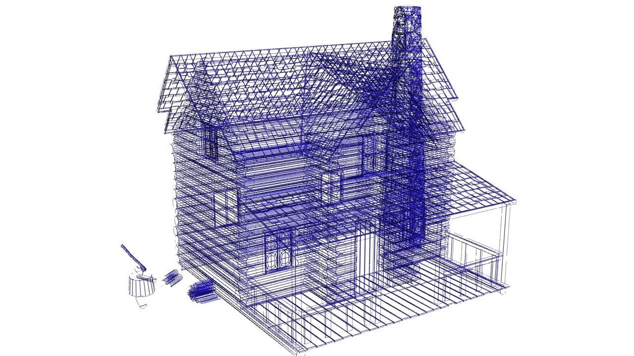 Log cabin 3D model_12