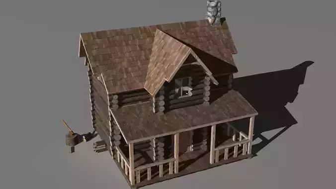 Log cabin 3D model