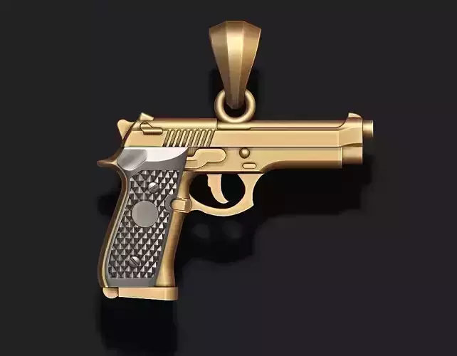 Gun pendant 3D print model