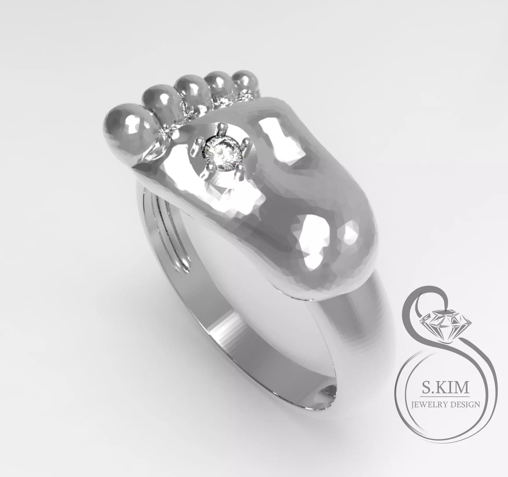 Baby Foot Ring 3D print model_0