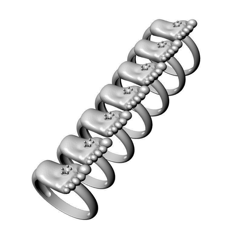 Baby Foot Ring 3D print model_3