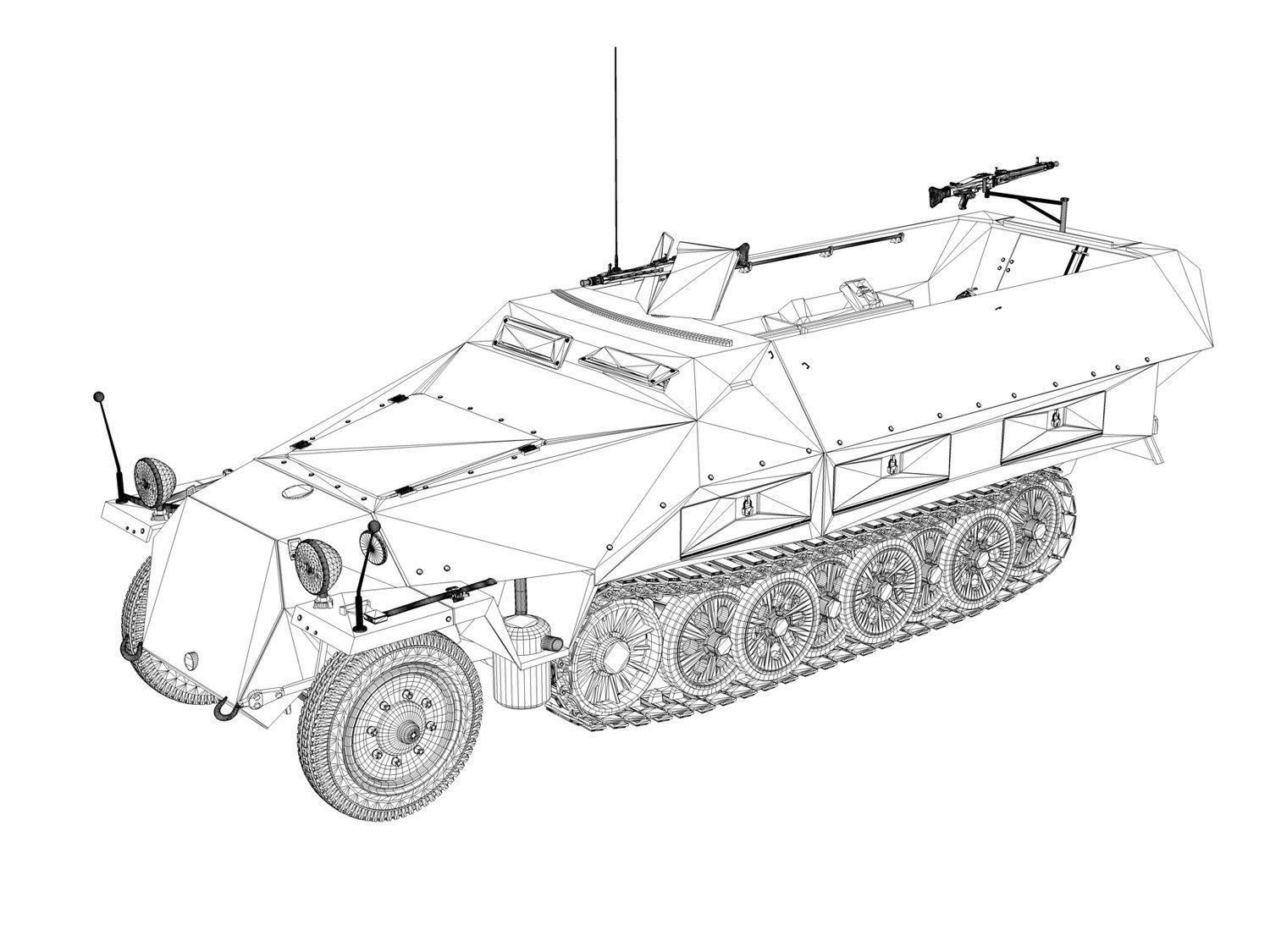 SDKFZ 251 Ausf D - Half-track - Pz-Art-Rgt 103 3D model_13