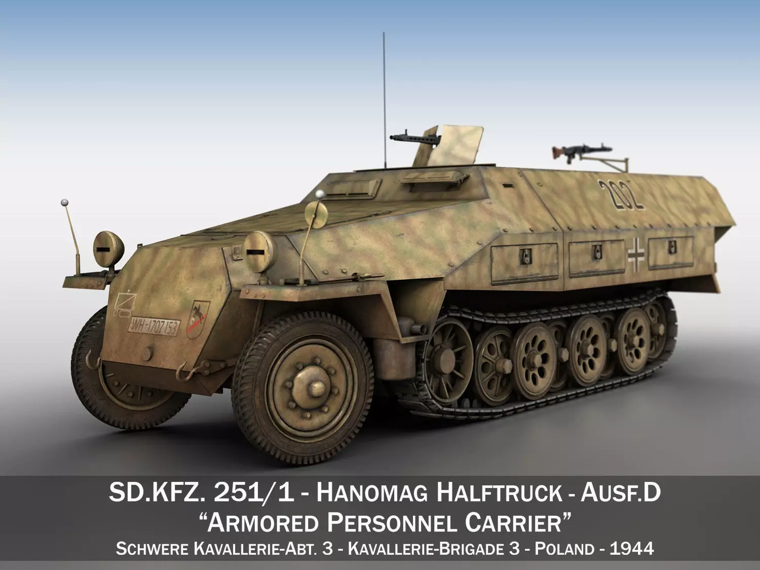 SDKFZ 251 Ausf D - Half-track - 202 3D model_0