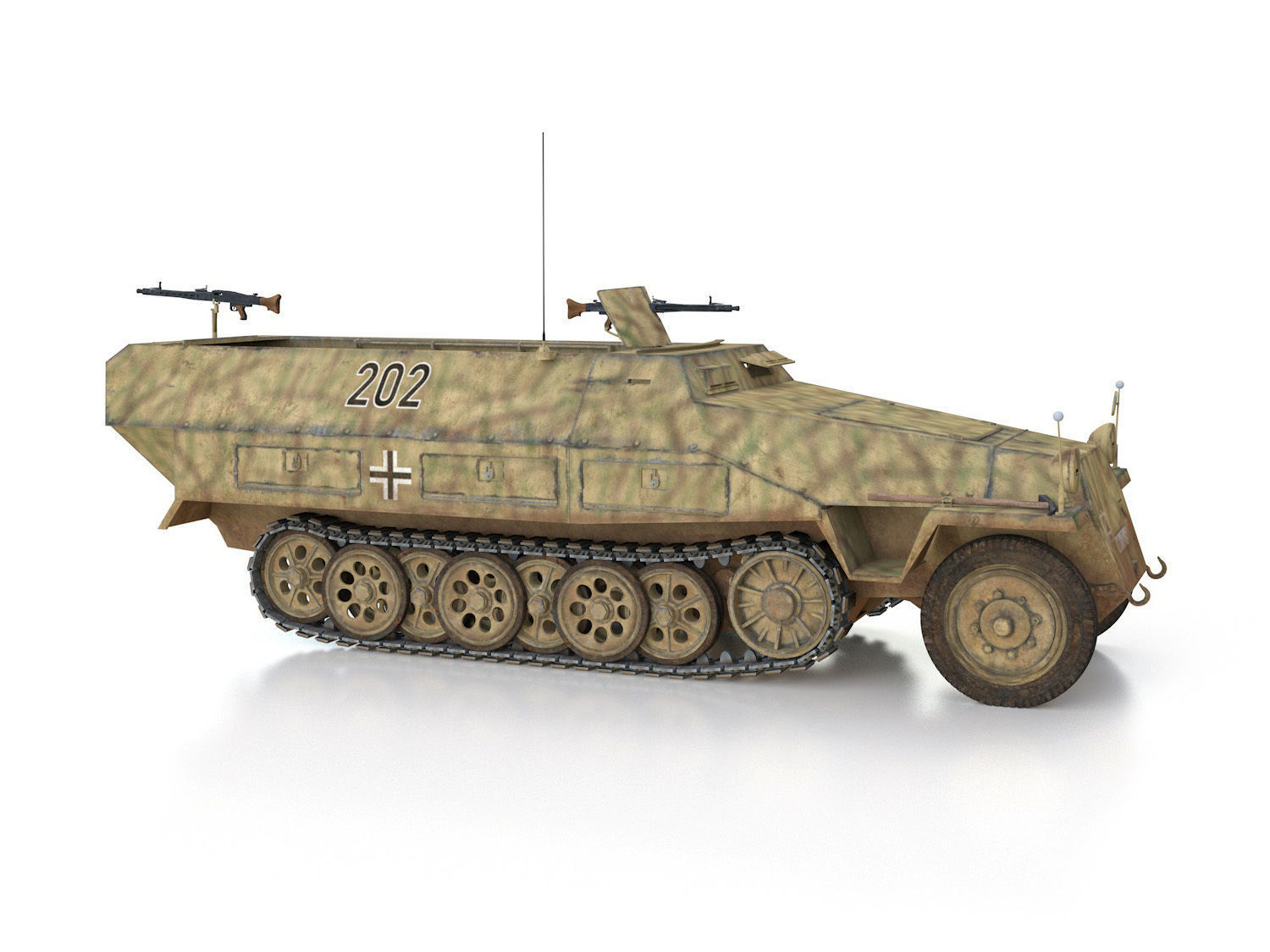 SDKFZ 251 Ausf D - Half-track - 202 3D model_7