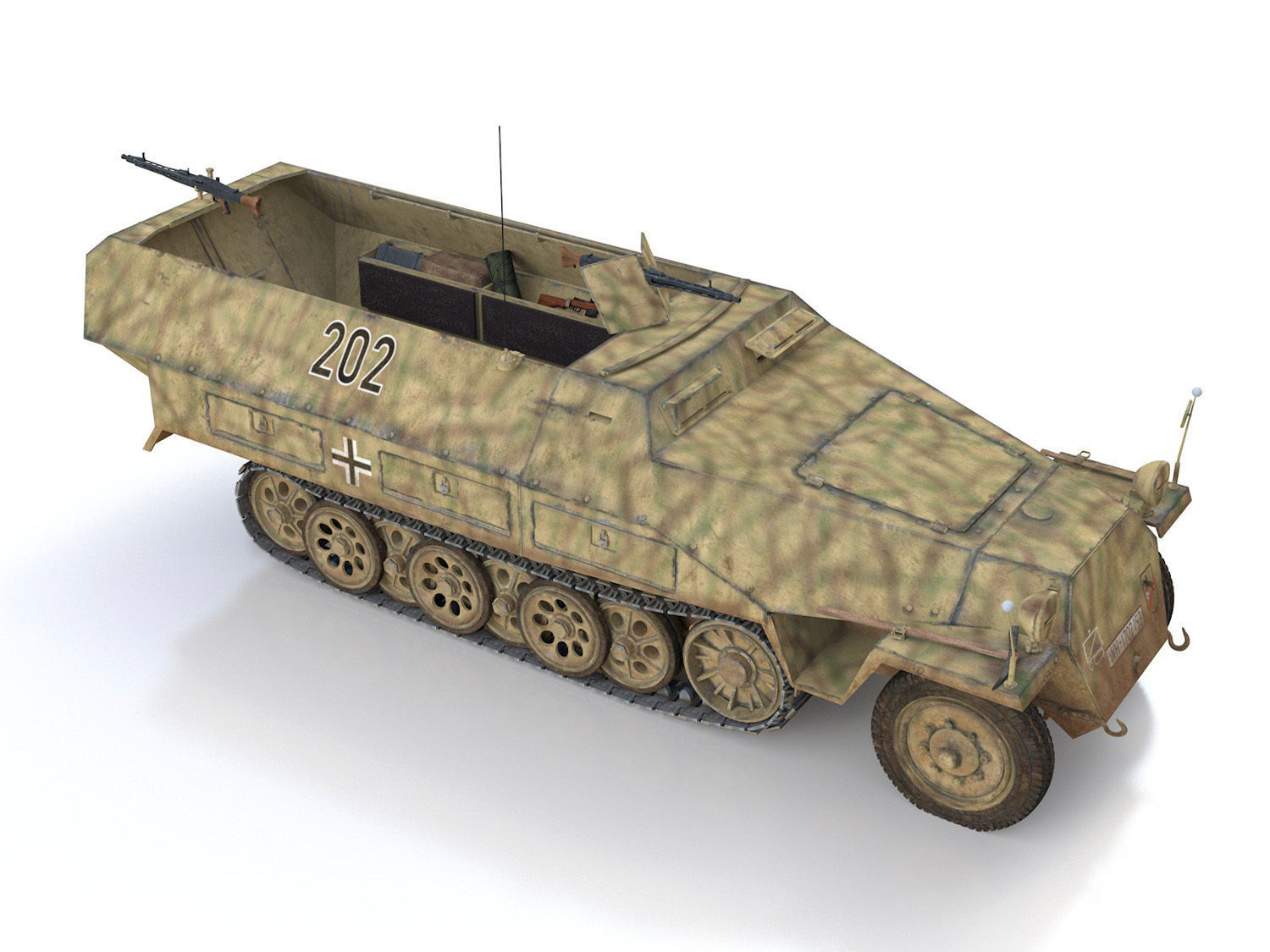 SDKFZ 251 Ausf D - Half-track - 202 3D model_8