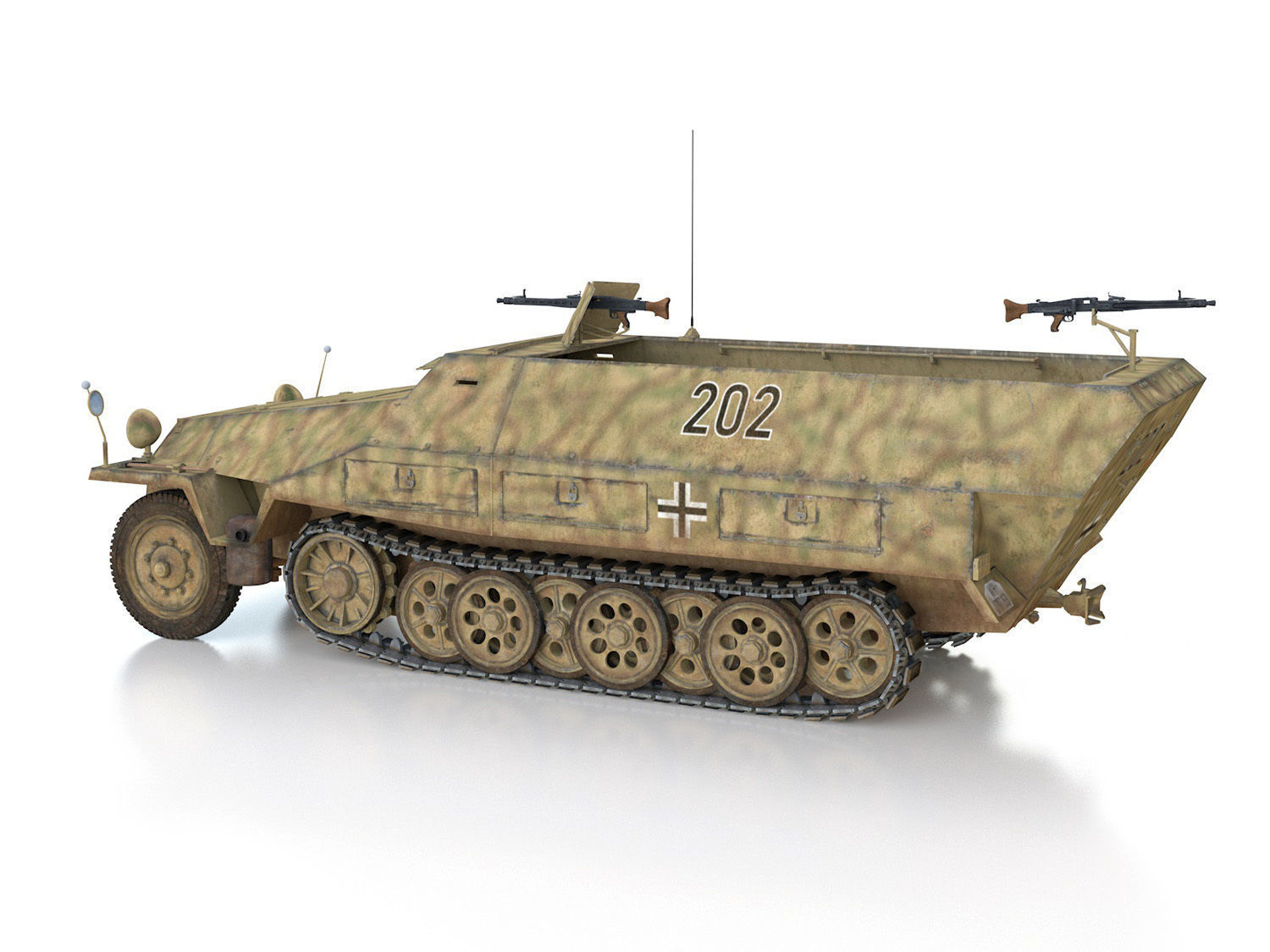 SDKFZ 251 Ausf D - Half-track - 202 3D model_3