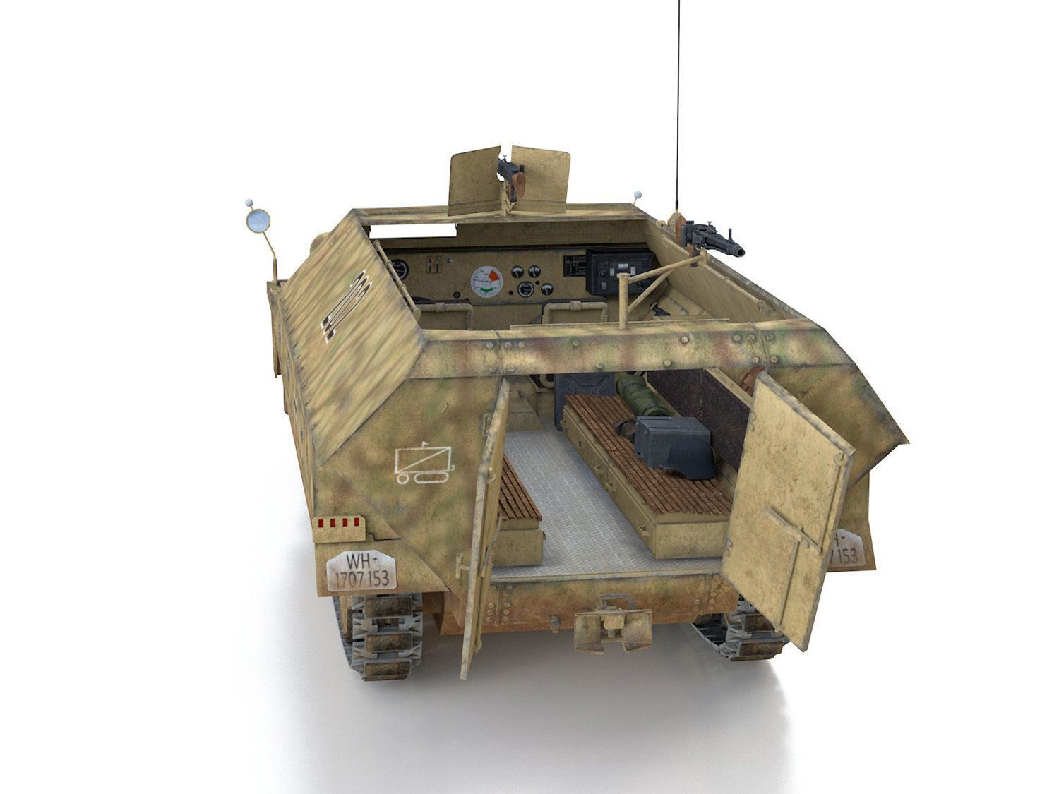 SDKFZ 251 Ausf D - Half-track - 202 3D model_5