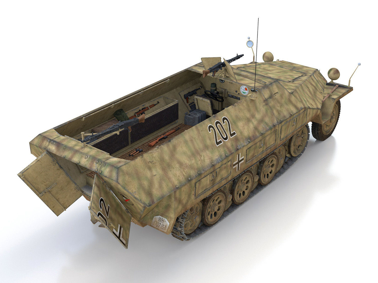 SDKFZ 251 Ausf D - Half-track - 202 3D model_6