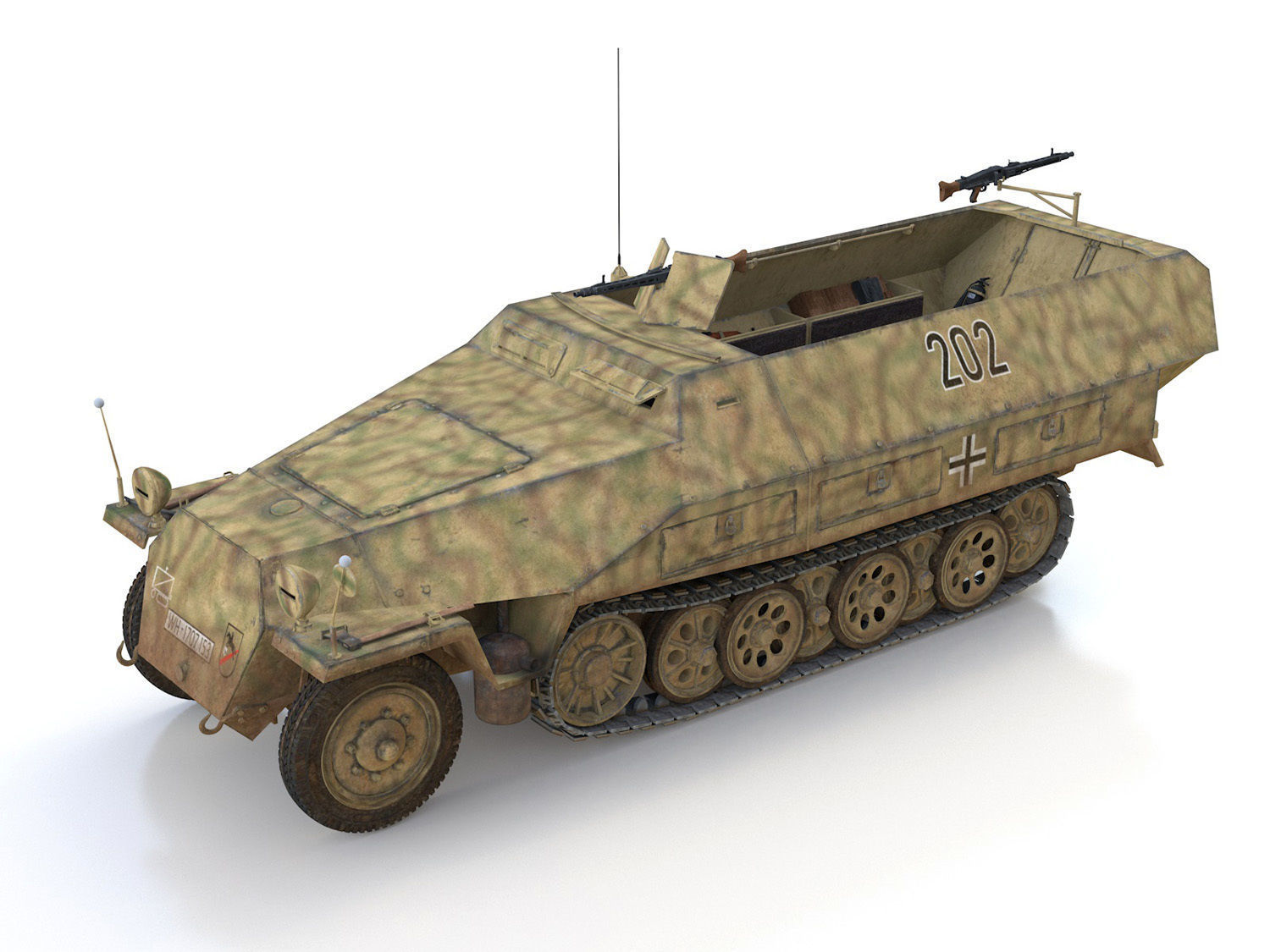 SDKFZ 251 Ausf D - Half-track - 202 3D model_2