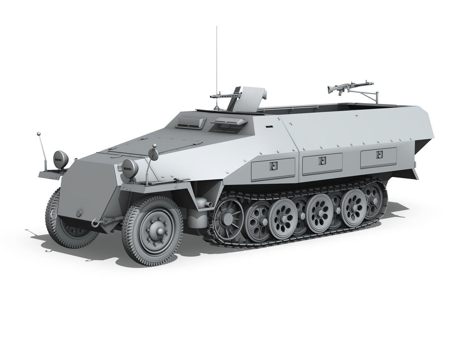 SDKFZ 251 Ausf D - Half-track - 202 3D model_11