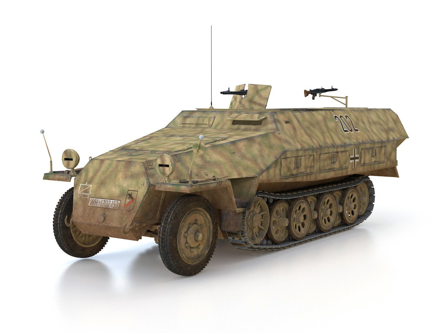 SDKFZ 251 Ausf D - Half-track - 202 3D model_1