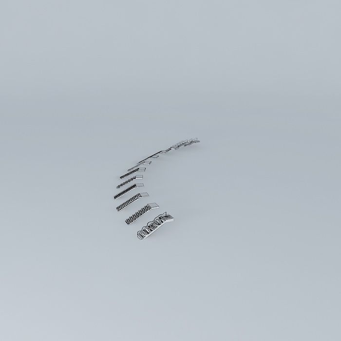 Stairs wire Free 3D model_4