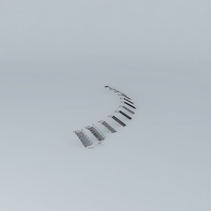 Stairs wire Free 3D model_3