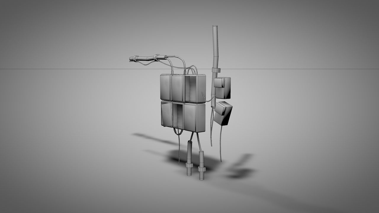 Old Electrical Panel Low-poly 3D model_13