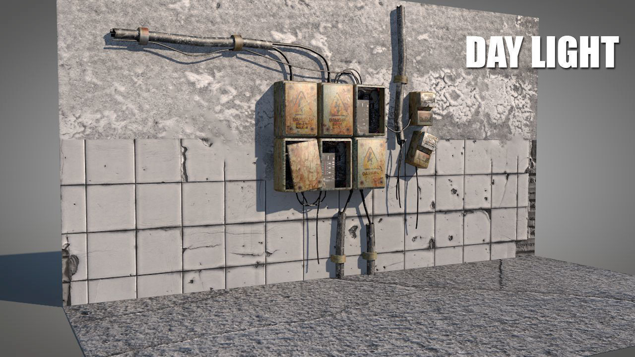 Old Electrical Panel Low-poly 3D model_2