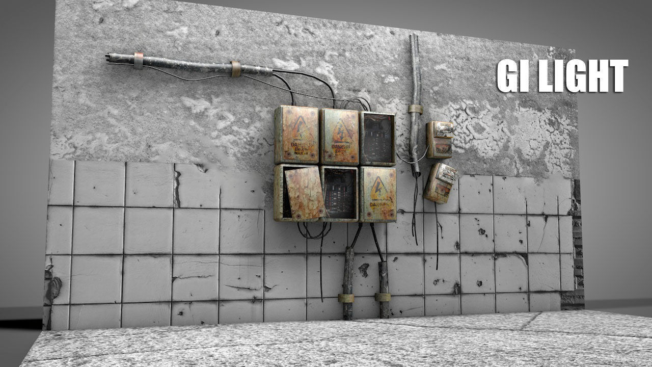 Old Electrical Panel Low-poly 3D model_1