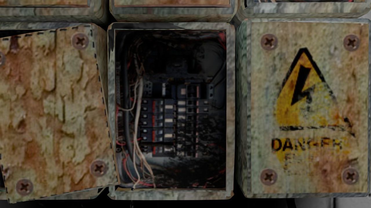 Old Electrical Panel Low-poly 3D model_10
