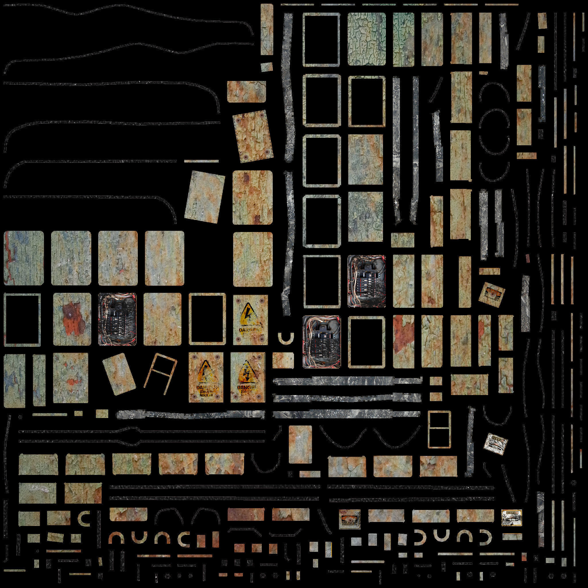 Old Electrical Panel Low-poly 3D model_15