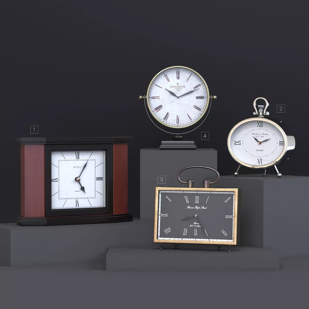 Table clock pack 01 3D model_0