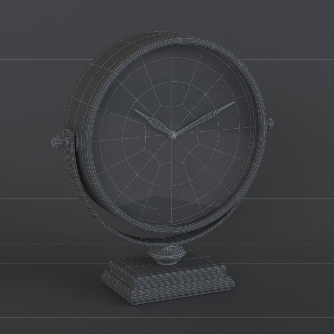 Table clock pack 01 3D model_7