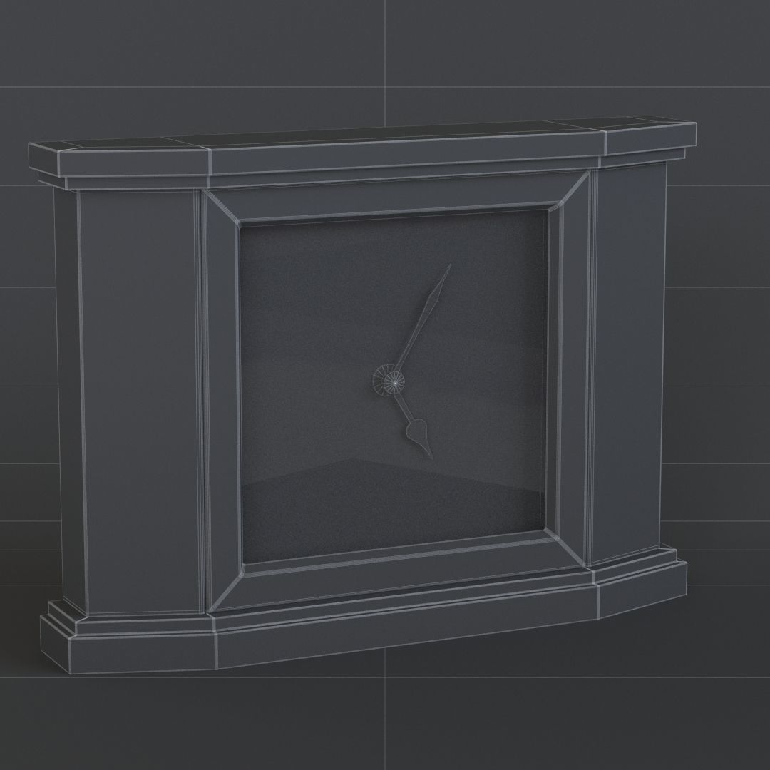 Table clock pack 01 3D model_6
