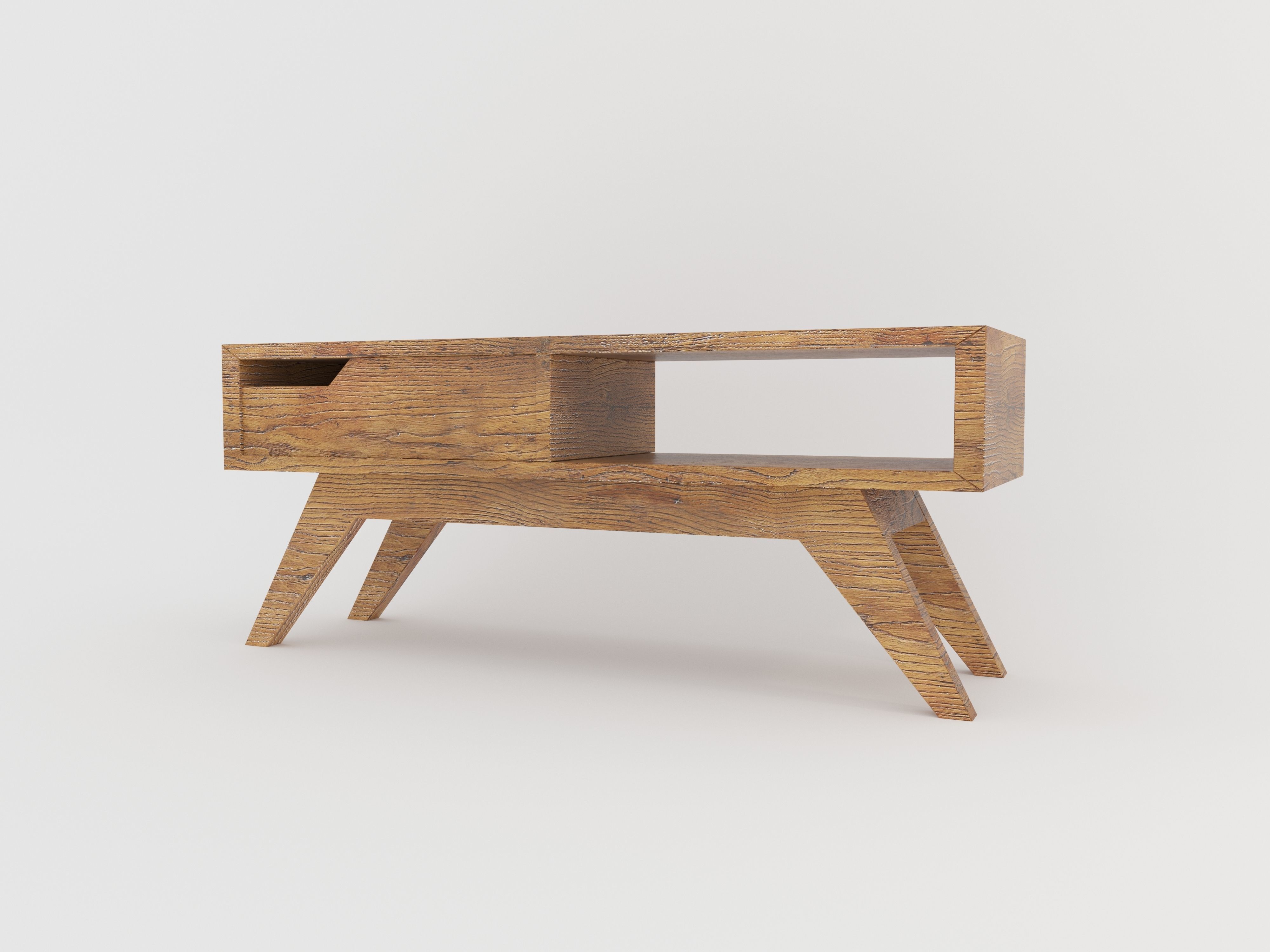 Stand for TV Low-poly 3D model_1