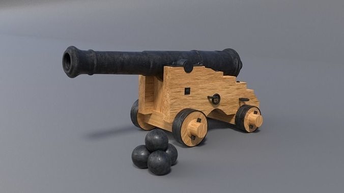 18th century cannon 3D model