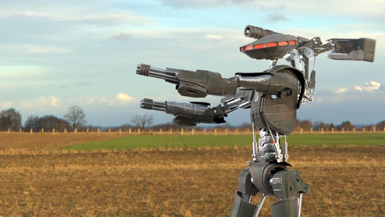 Robot Sky-Fi Riging model PBR texture  3D model_3