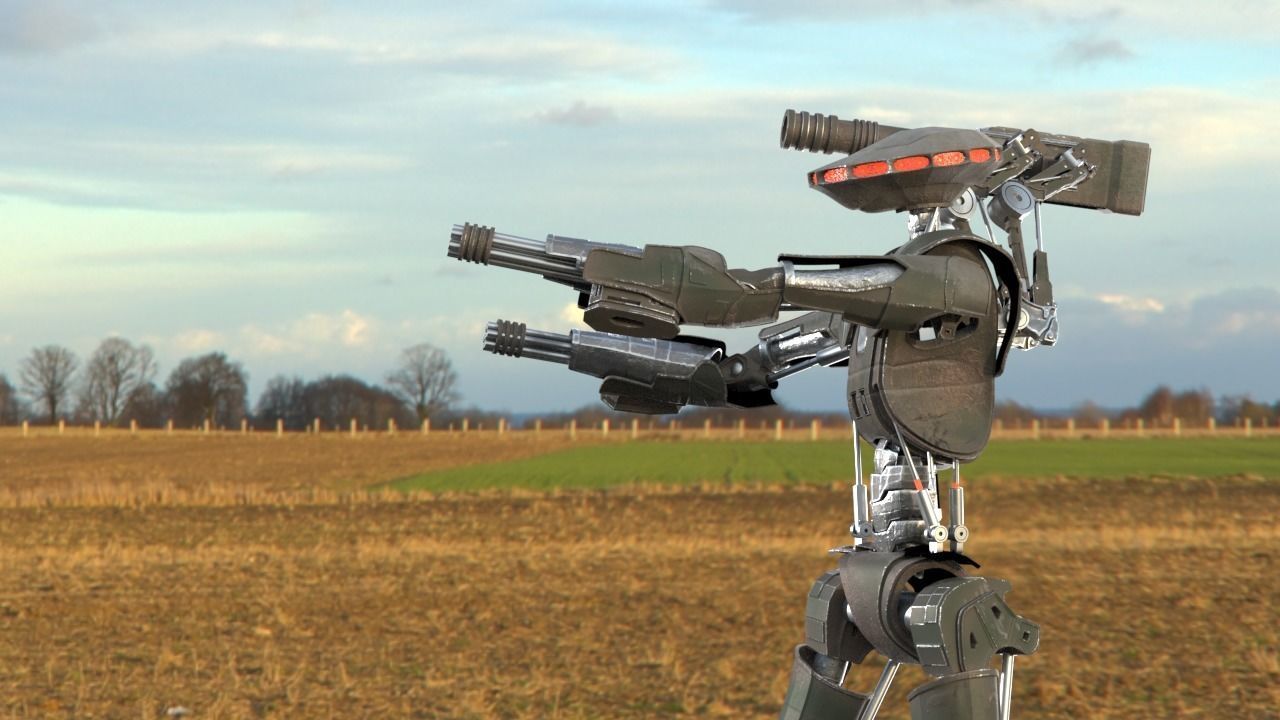 Robot Sky-Fi Riging model PBR texture  3D model_2