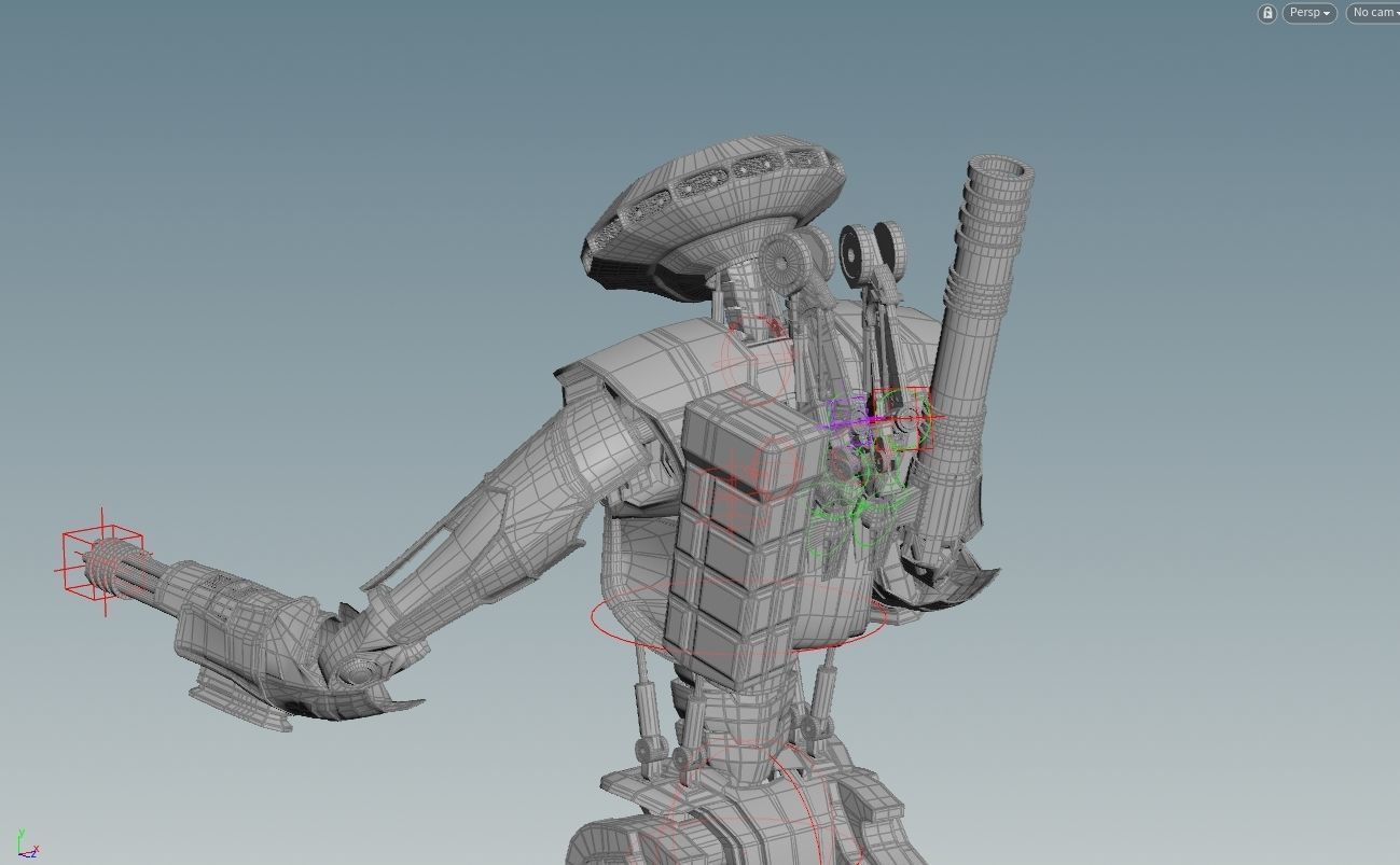 Robot Sky-Fi Riging model PBR texture  3D model_5
