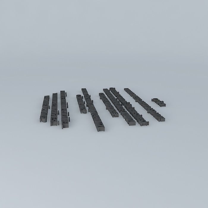 Turkey set of blocks Free 3D model_2