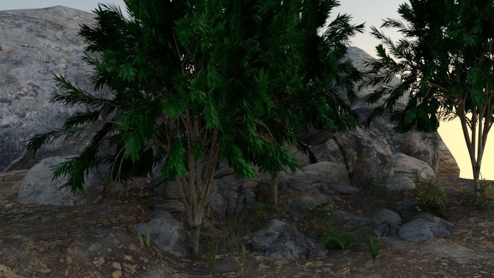 cave with trees Free 3D model_2