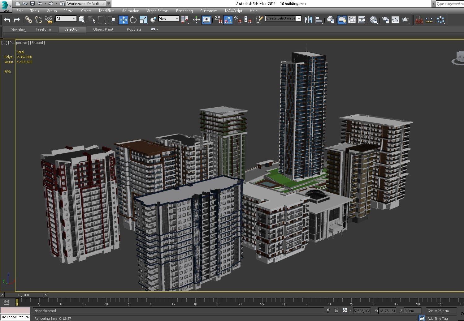 10 Building Model 3ds max 3D model_1
