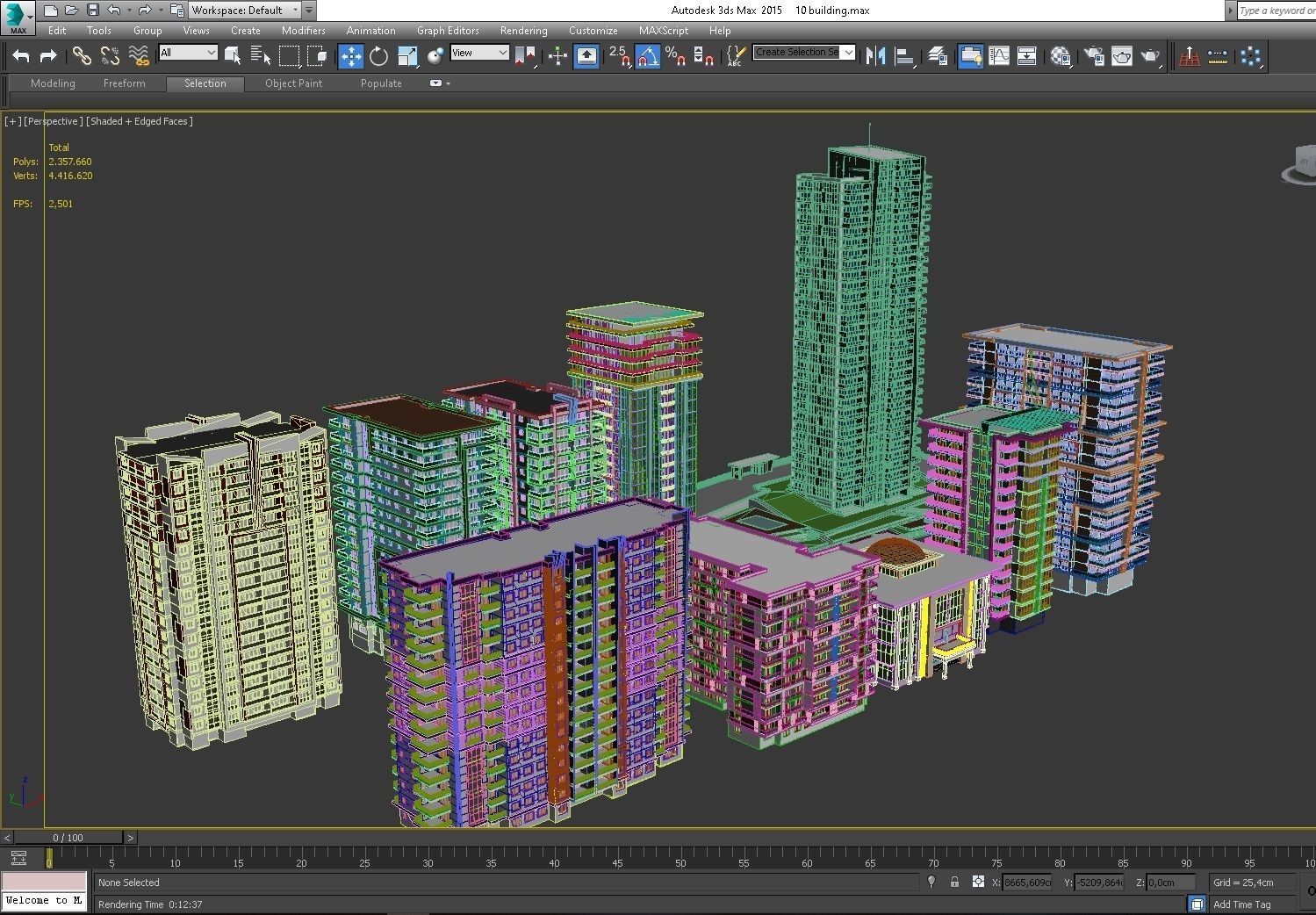 10 Building Model 3ds max 3D model_3