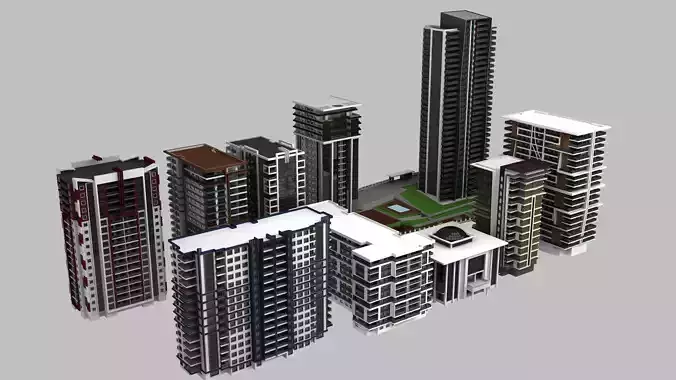 10 Building Model 3ds max