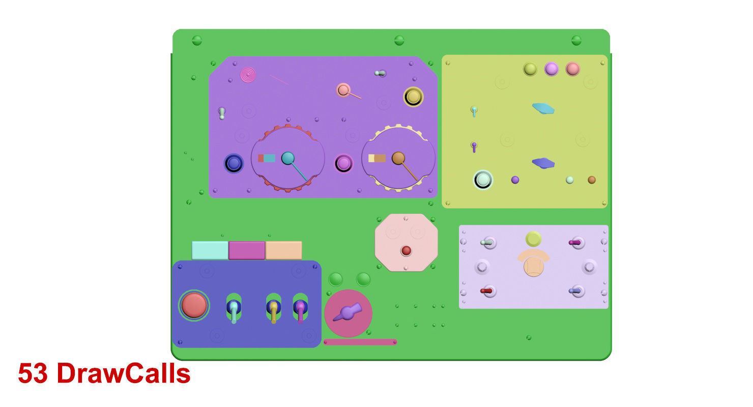 Mi-8MT Mi-17MT Right Overhead Panels Board English Low-poly 3D model_28