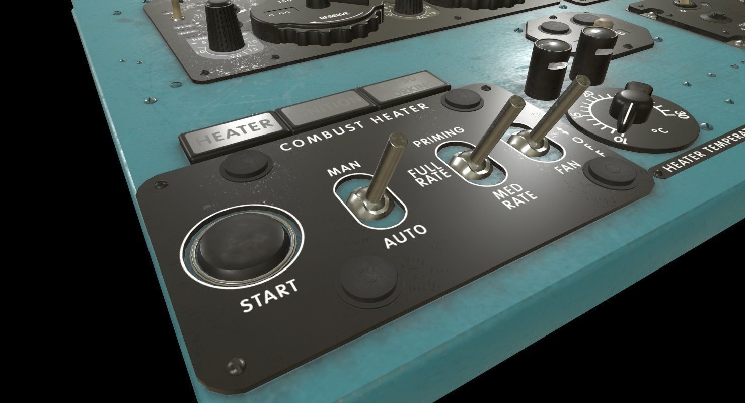 Mi-8MT Mi-17MT Right Overhead Panels Board English Low-poly 3D model_2