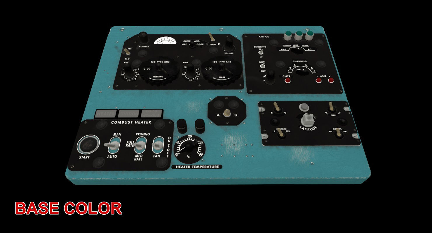 Mi-8MT Mi-17MT Right Overhead Panels Board English Low-poly 3D model_18