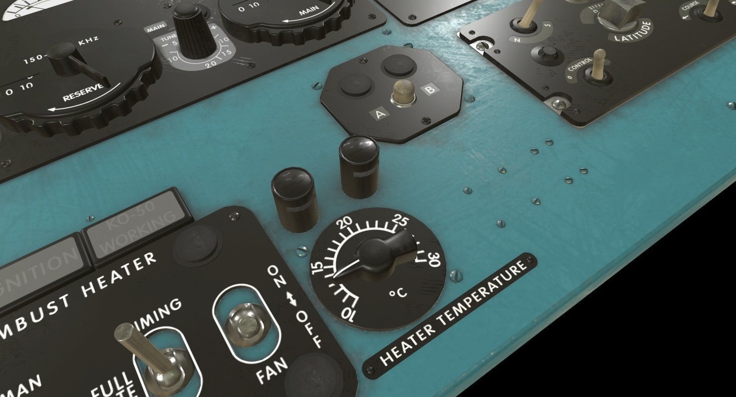 Mi-8MT Mi-17MT Right Overhead Panels Board English Low-poly 3D model_6