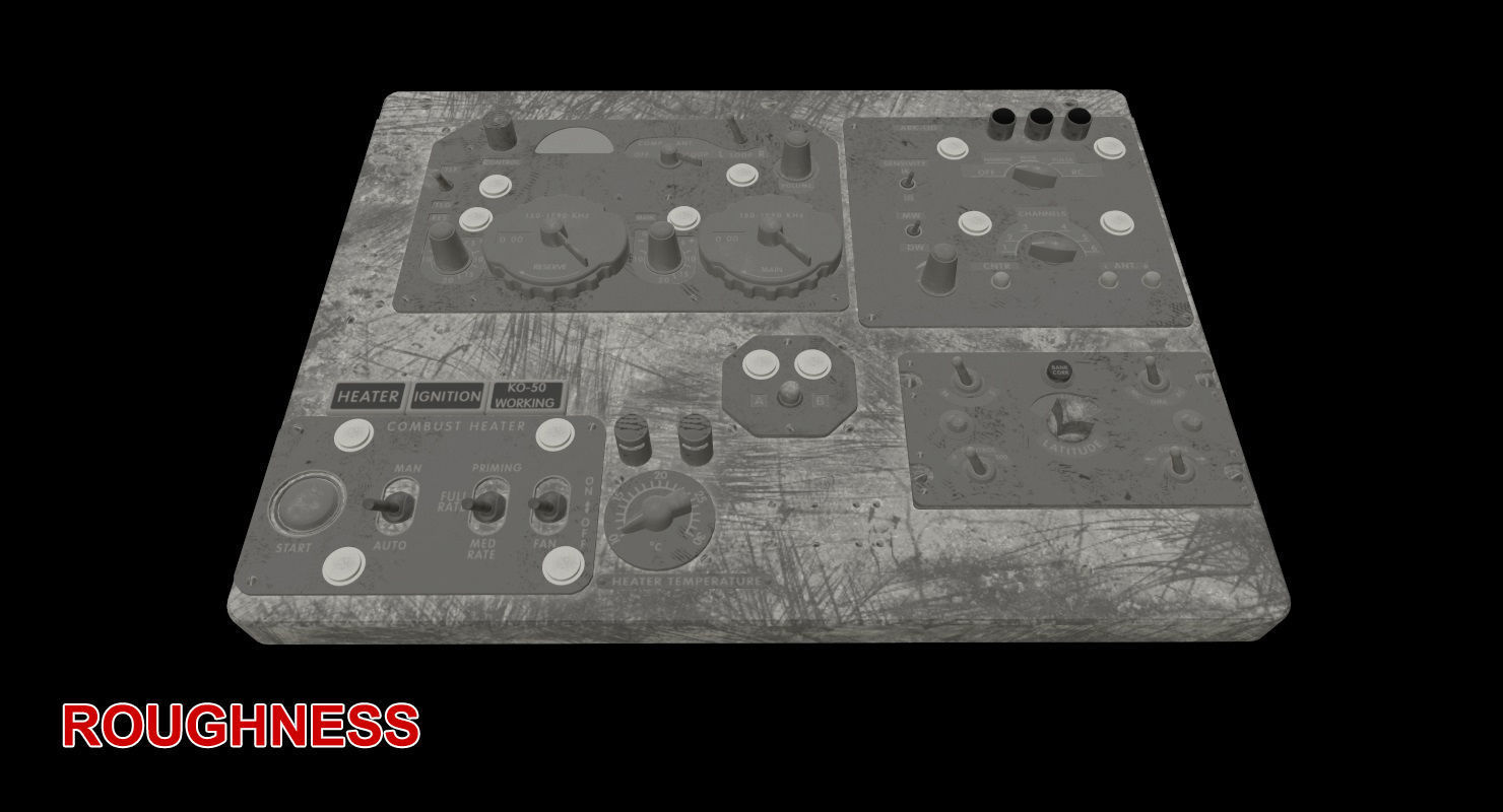 Mi-8MT Mi-17MT Right Overhead Panels Board English Low-poly 3D model_20