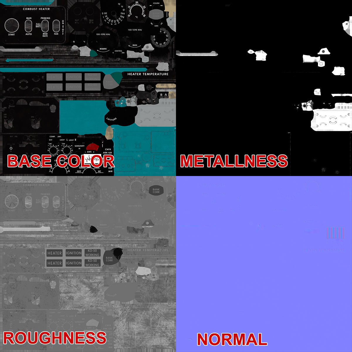 Mi-8MT Mi-17MT Right Overhead Panels Board English Low-poly 3D model_25