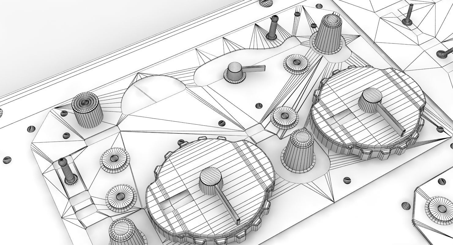Mi-8MT Mi-17MT Right Overhead Panels Board Russian Low-poly 3D model_13